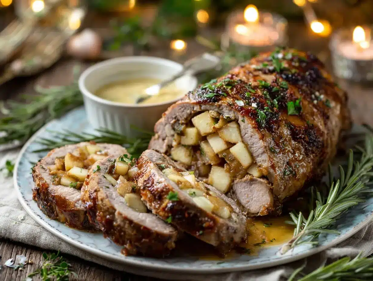 Apple-Stuffed Pork Tenderloin preparation steps