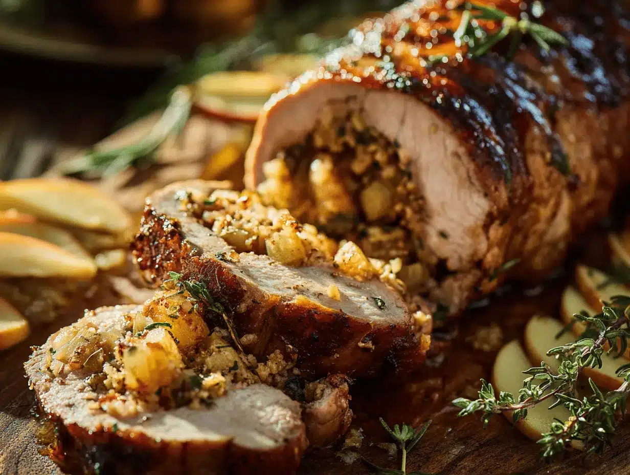 apple stuffed pork tenderloin preparation steps