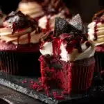 bloody red velvet cupcakes - featured image