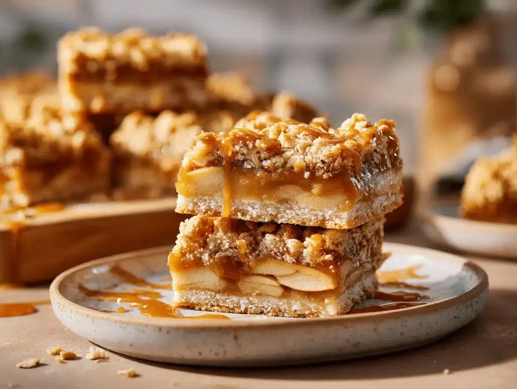 caramel apple crisp bars - featured image