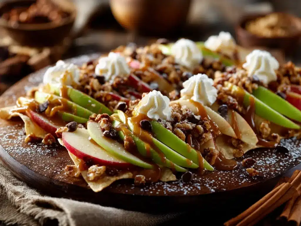 caramel apple nachos - featured image