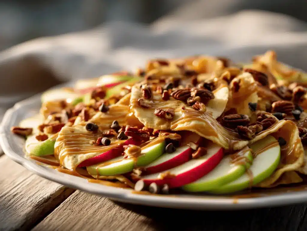 caramel apple nachos - featured image