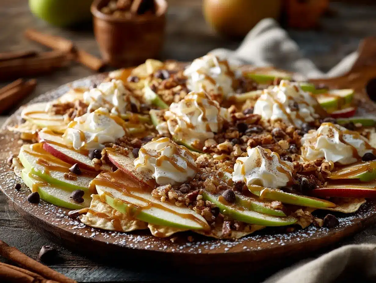 caramel apple nachos preparation steps