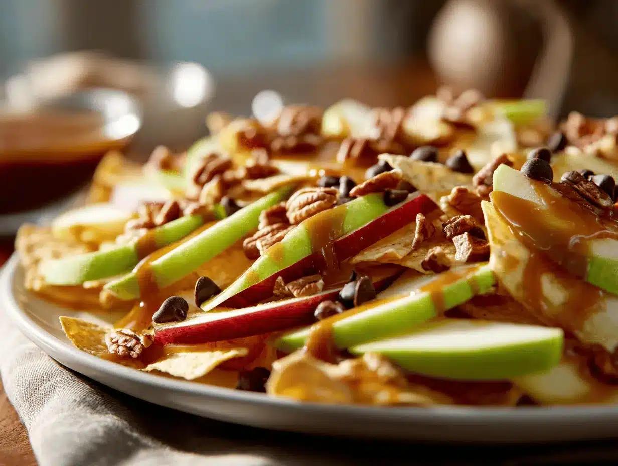 caramel apple nachos preparation steps