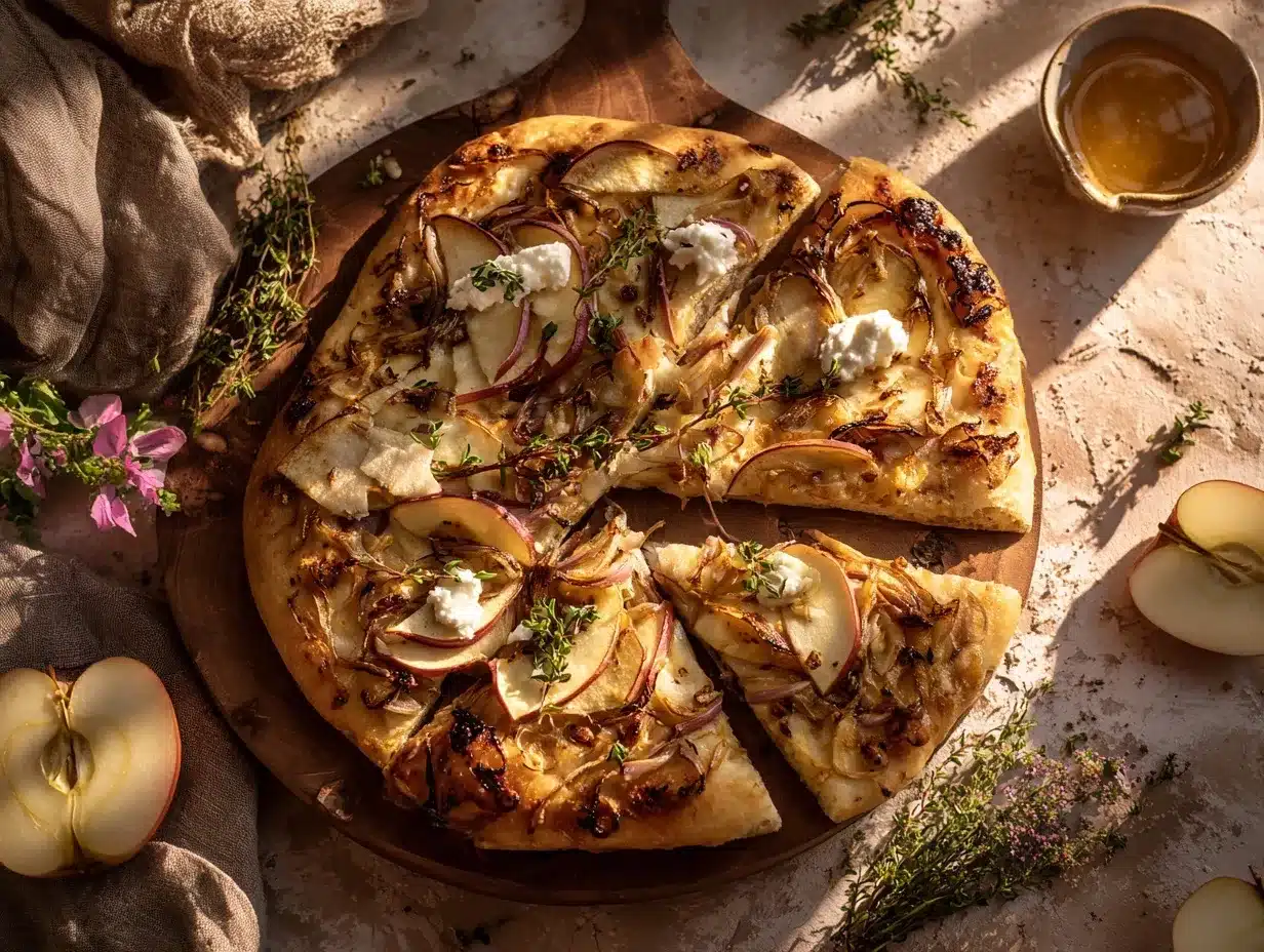 Caramelized Onion and Apple Flatbread preparation steps