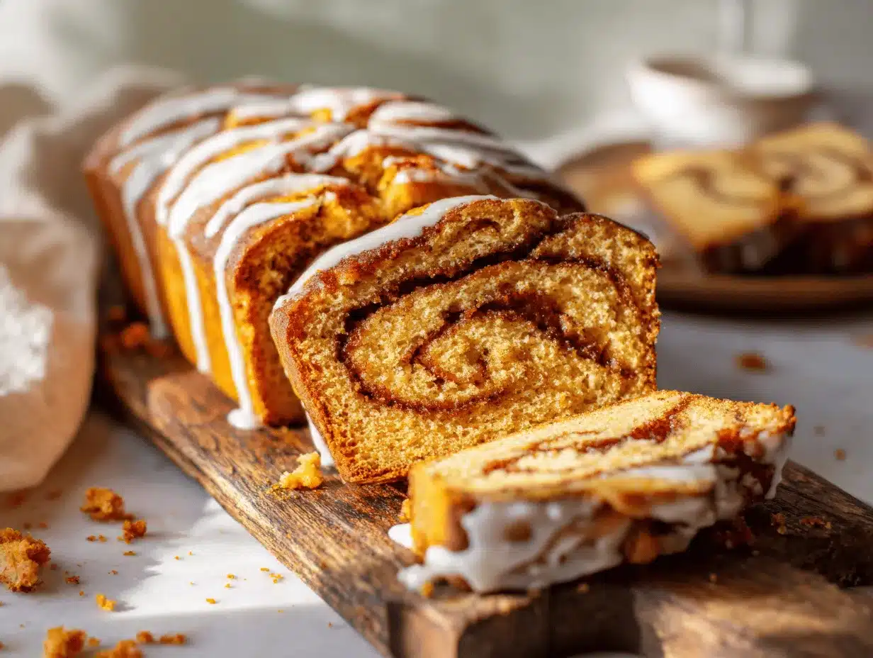 cinnamon roll pumpkin bread preparation steps