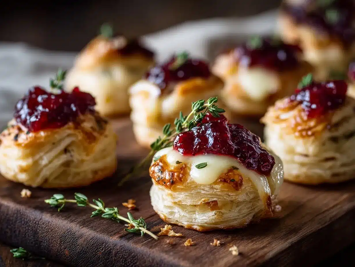 Cranberry Brie Puff Pastry Bites preparation steps