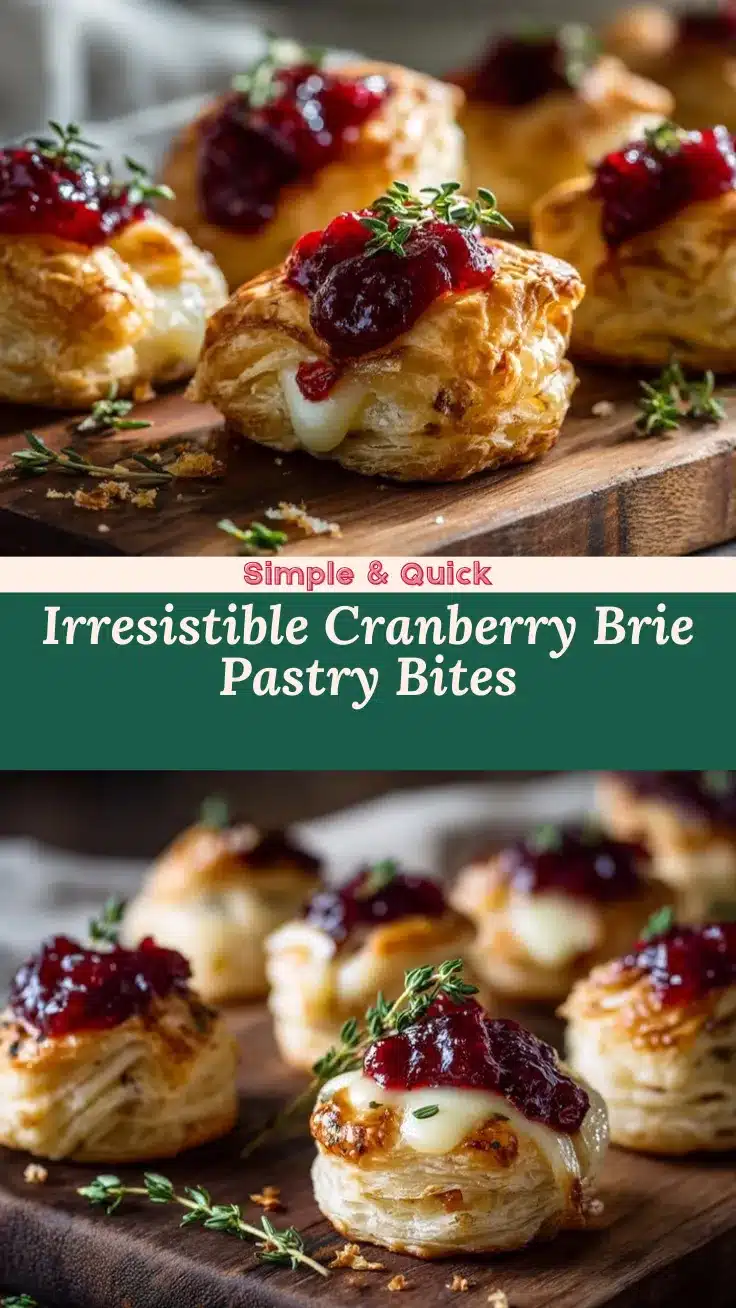 Cranberry Brie Puff Pastry Bites recipe