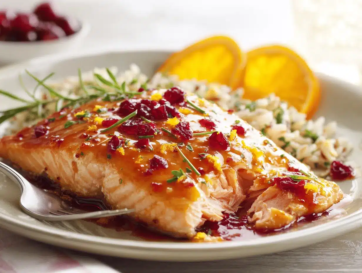 cranberry orange glazed salmon preparation steps
