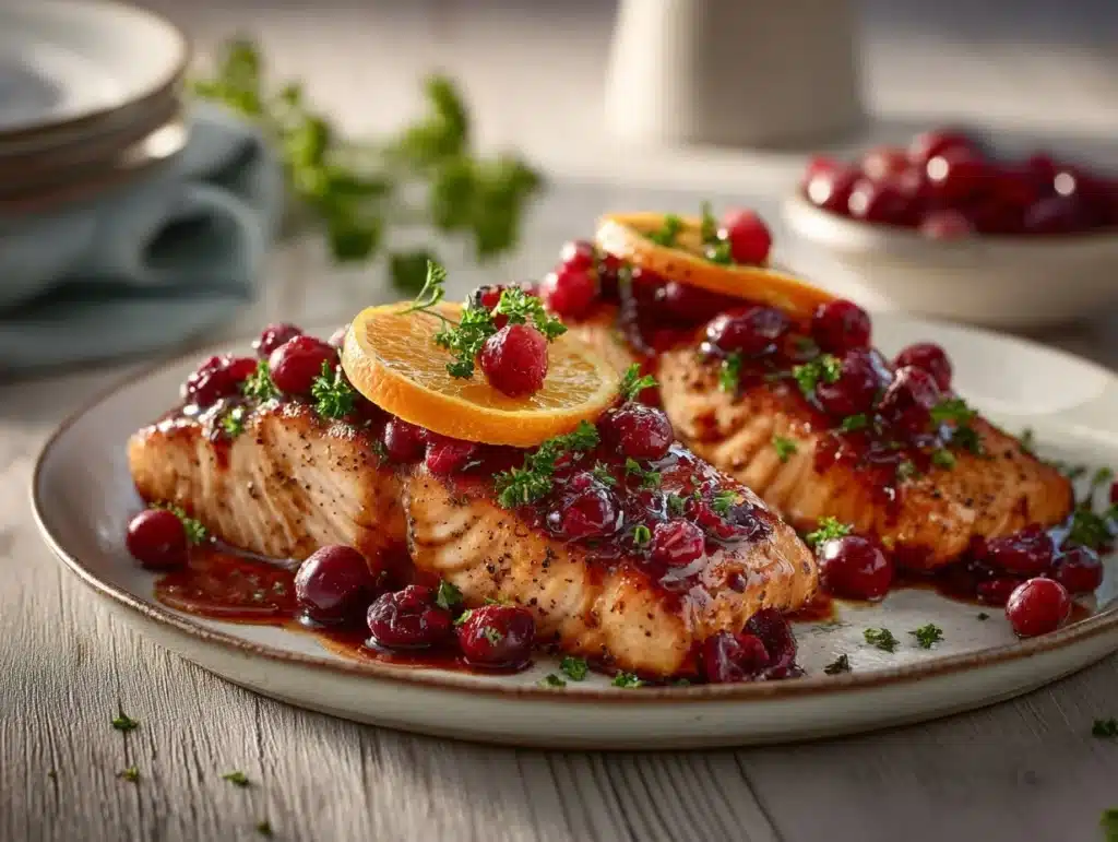 cranberry orange salmon - featured image