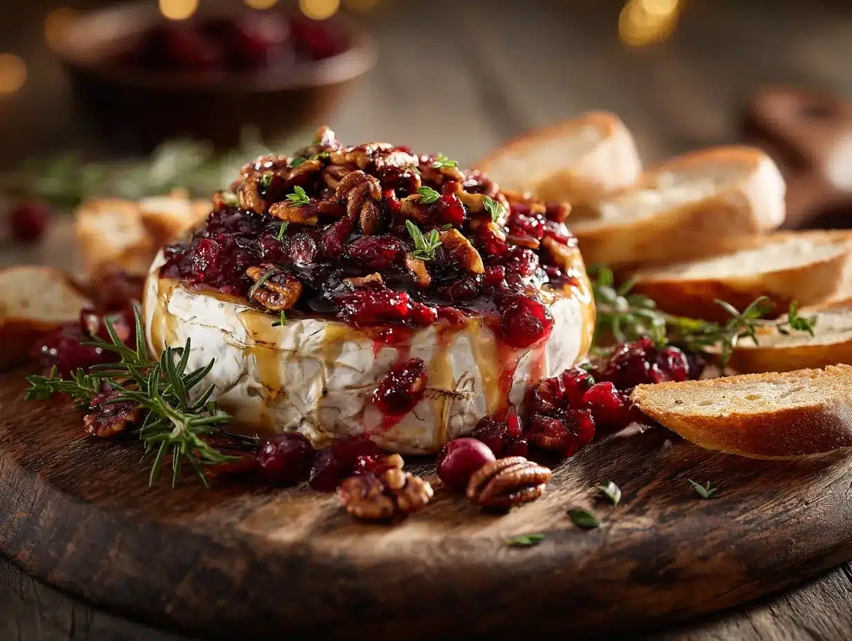 Cranberry Pecan Baked Brie preparation steps
