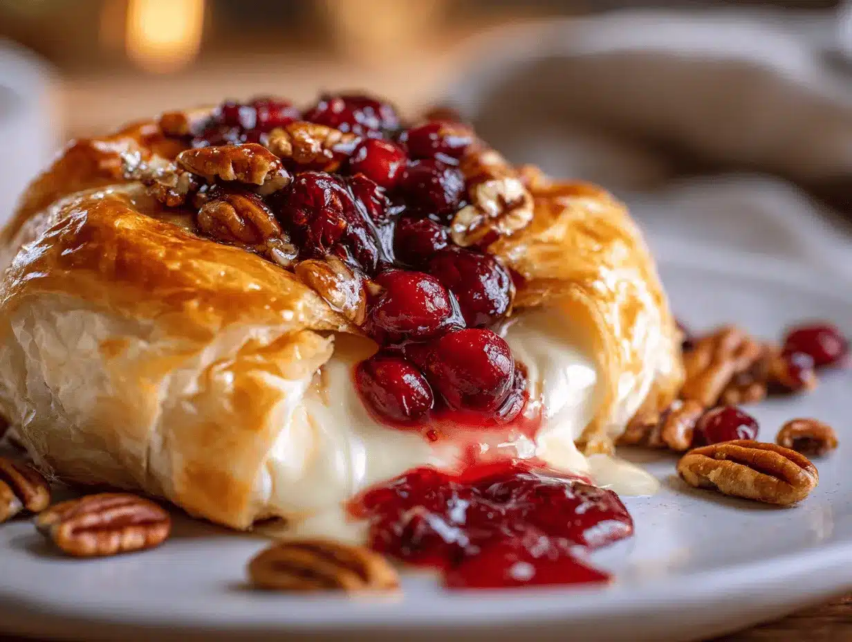 cranberry pecan baked brie preparation steps