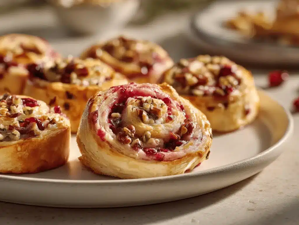 cranberry pecan pinwheels - featured image