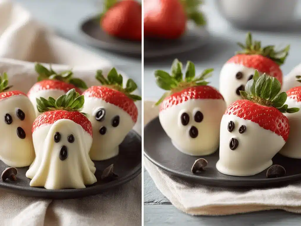 ghost white chocolate strawberries - featured image