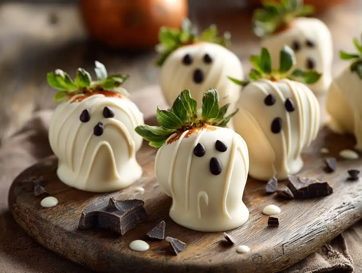 Ghost White Chocolate Strawberries preparation steps