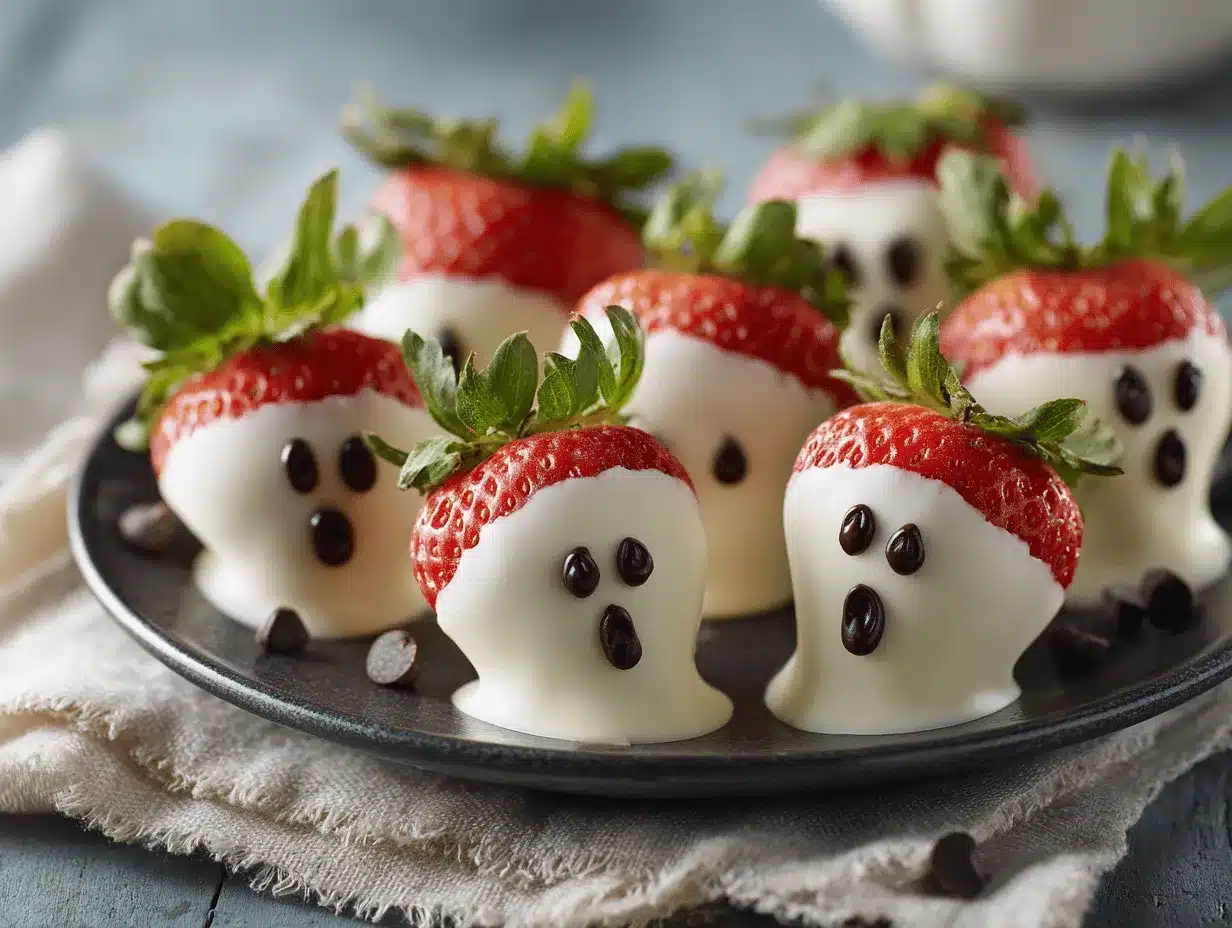 ghost white chocolate strawberries preparation steps