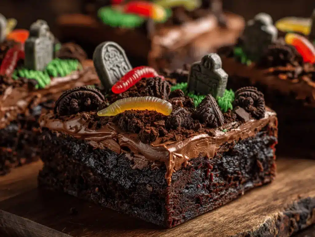 graveyard brownie cake - featured image