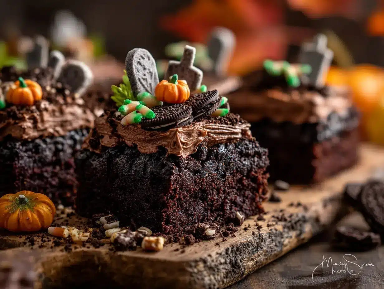 Graveyard Brownie Cake preparation steps