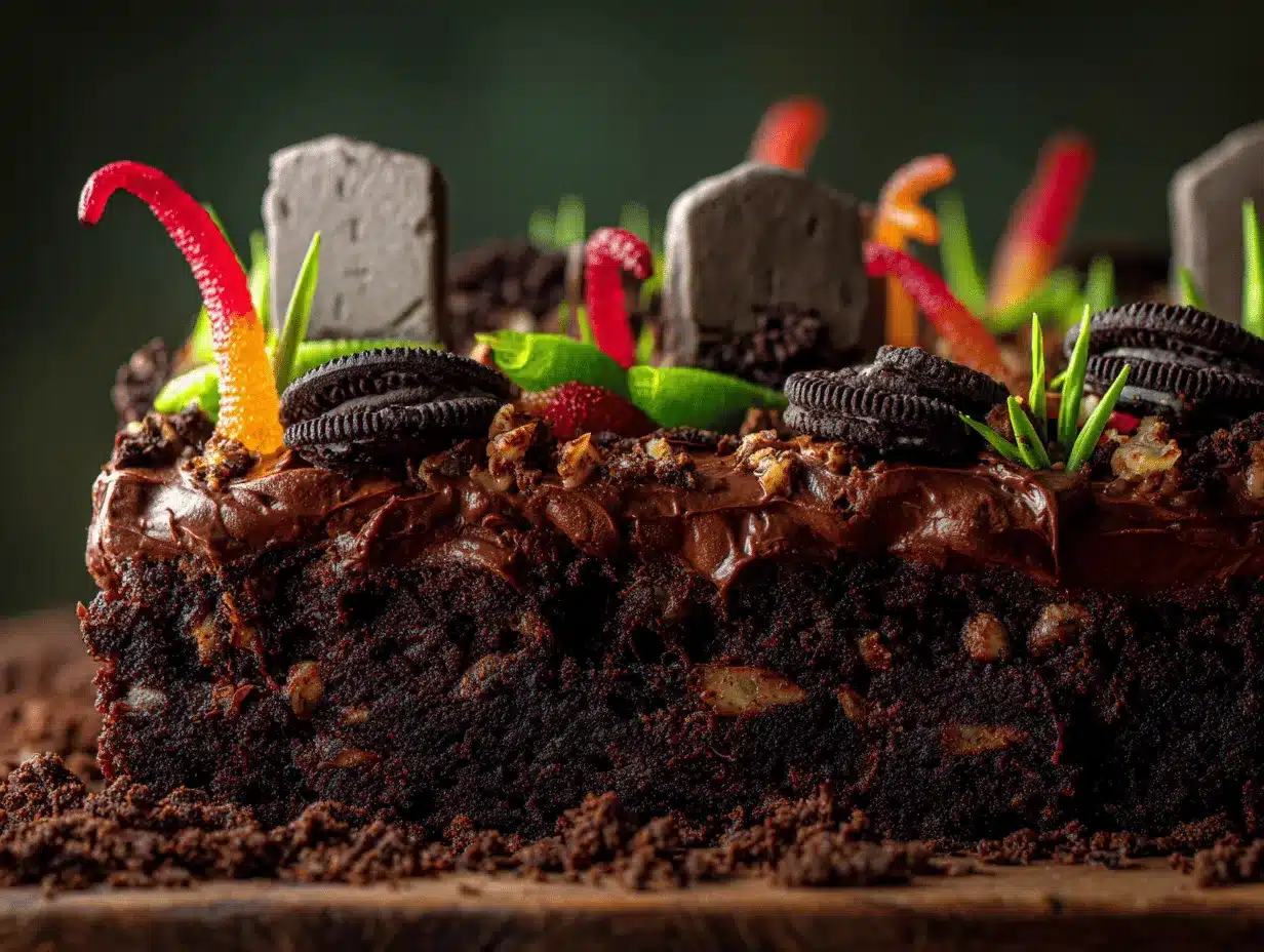 graveyard brownie cake preparation steps