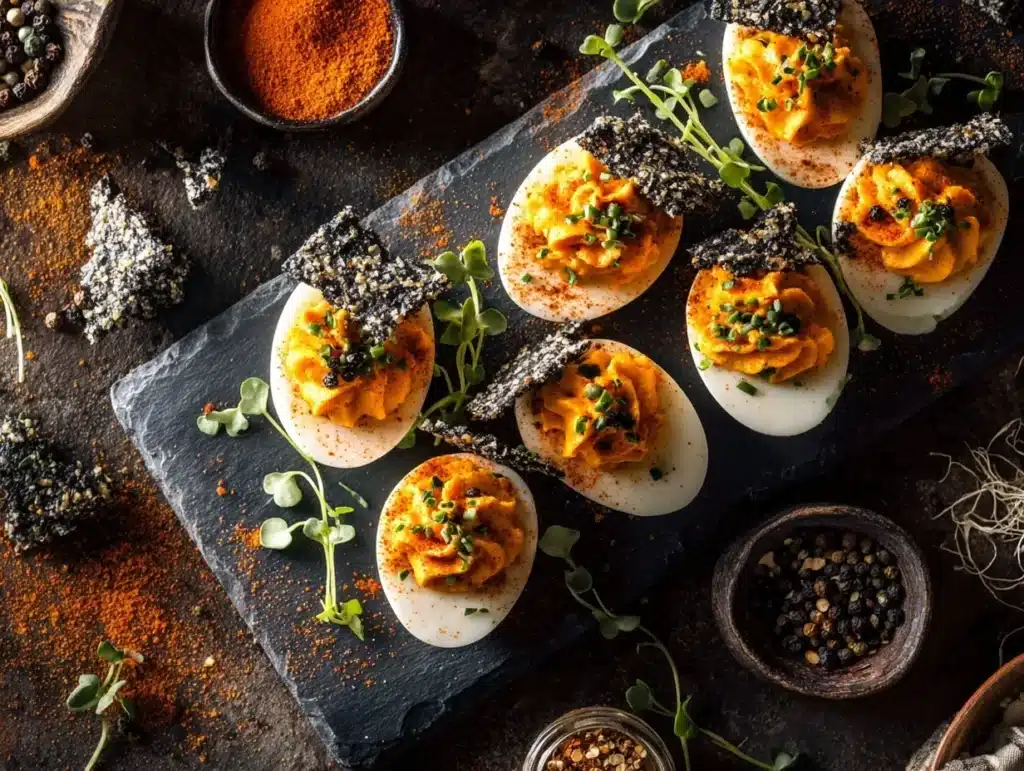 Halloween deviled eggs - featured image