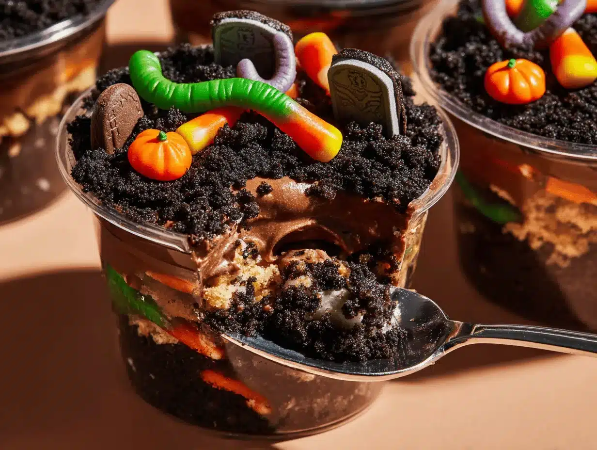 Halloween Dirt Cake Cups preparation steps