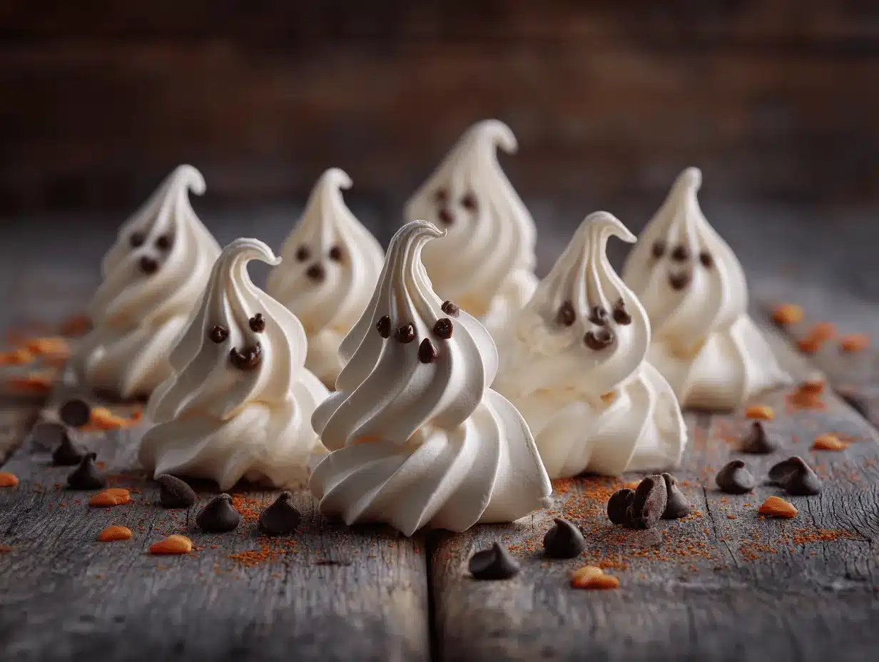Halloween ghost meringues preparation steps