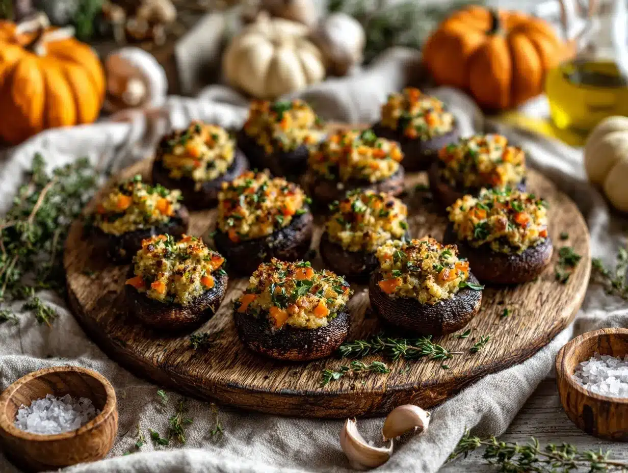 Harvest Stuffed Mushrooms preparation steps