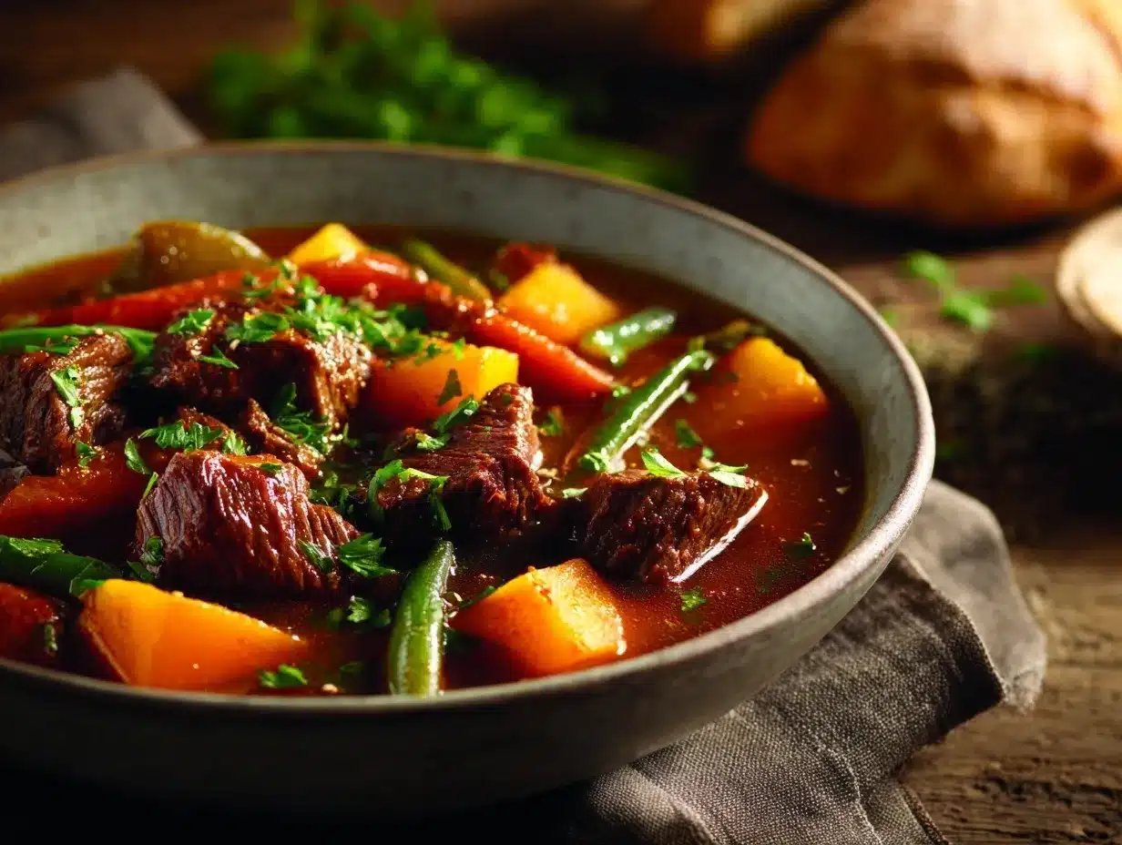 Harvest Vegetable Beef Stew preparation steps