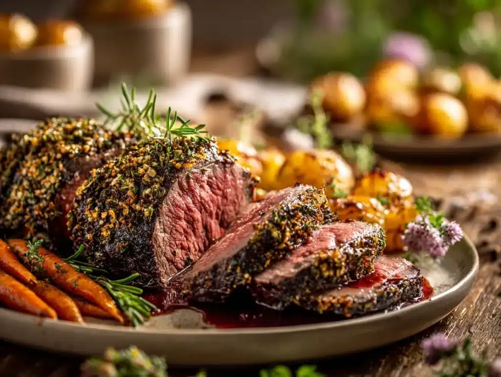 herb crusted beef tenderloin - featured image
