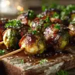 Maple Bacon Brussels Sprouts Skewers - featured image