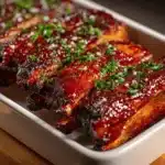 maple bourbon pork ribs - featured image