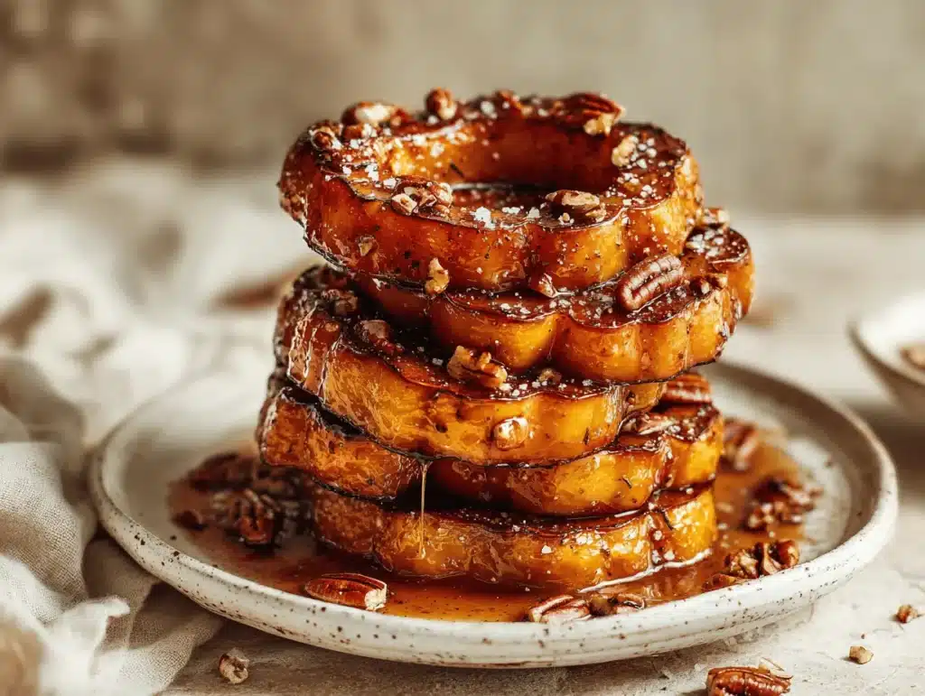 maple glazed acorn squash rings - featured image
