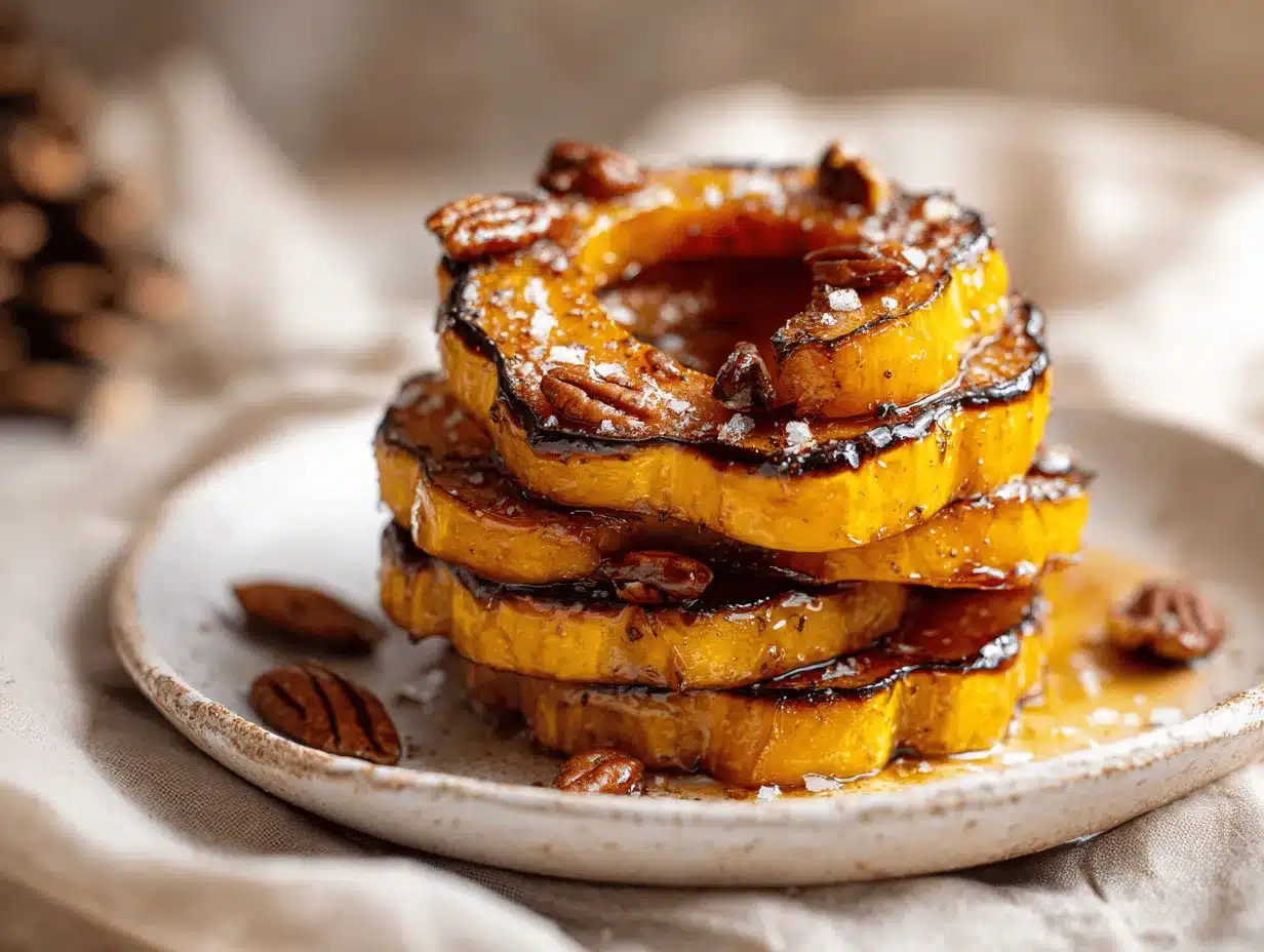maple glazed acorn squash rings preparation steps