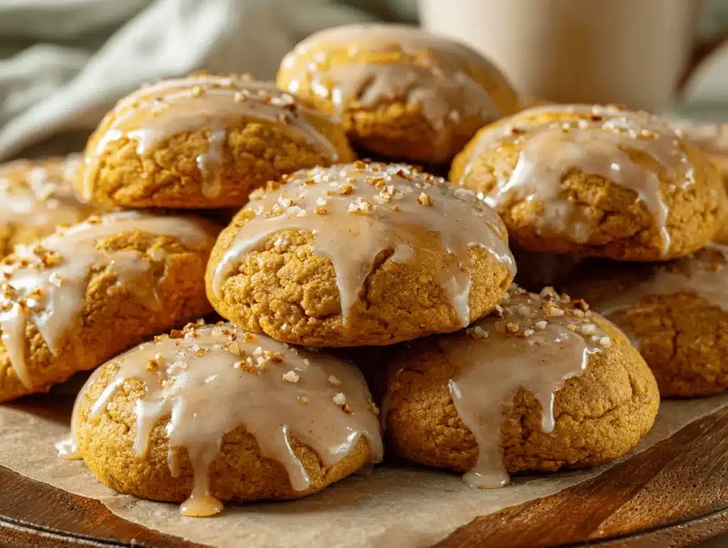 maple glazed pumpkin cookies - featured image