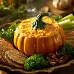 orange cheddar pumpkin cheese ball - featured image