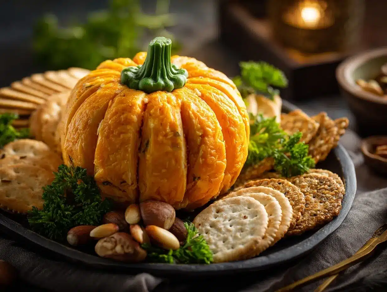 orange cheddar pumpkin cheese ball preparation steps