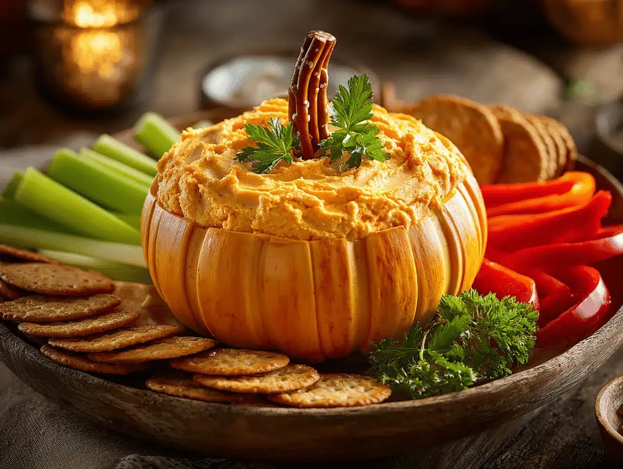 orange cheddar pumpkin cheese ball preparation steps
