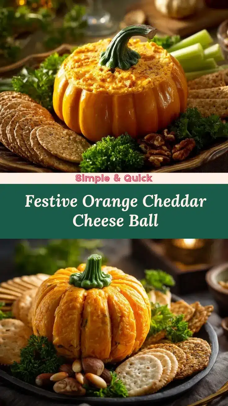 orange cheddar pumpkin cheese ball recipe