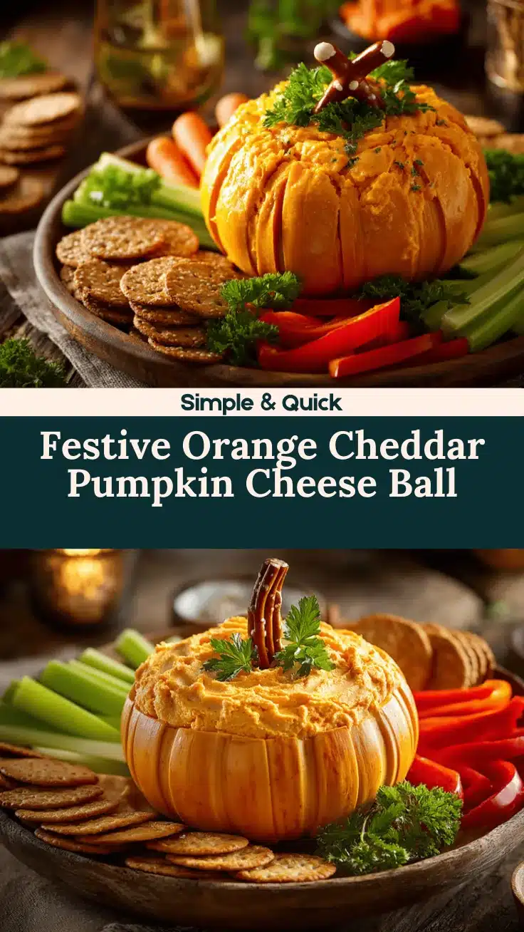 orange cheddar pumpkin cheese ball recipe