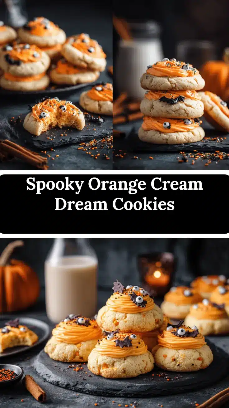 orange cream Halloween cookies recipe