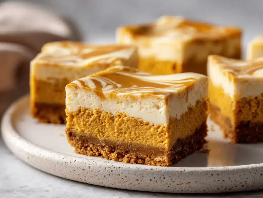 pumpkin cheesecake bars - featured image