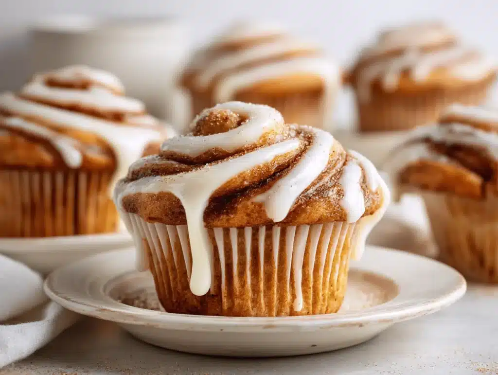 pumpkin cinnamon roll muffins - featured image