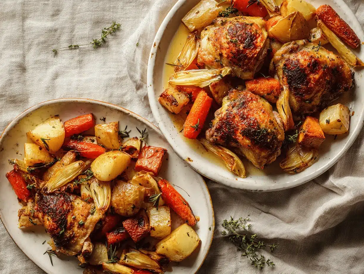 roasted chicken with root vegetables preparation steps