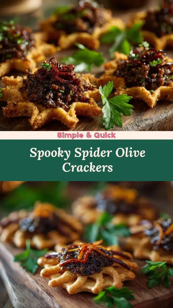 Spider Olive Tapenade Crackers recipe