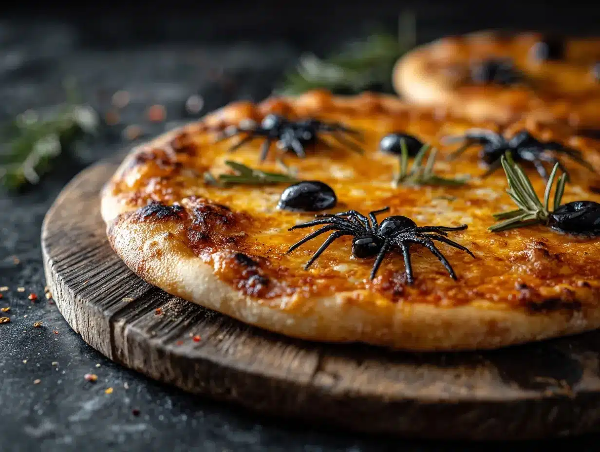 Spooky Halloween Pizza preparation steps