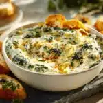 spooky spinach and artichoke dip - featured image