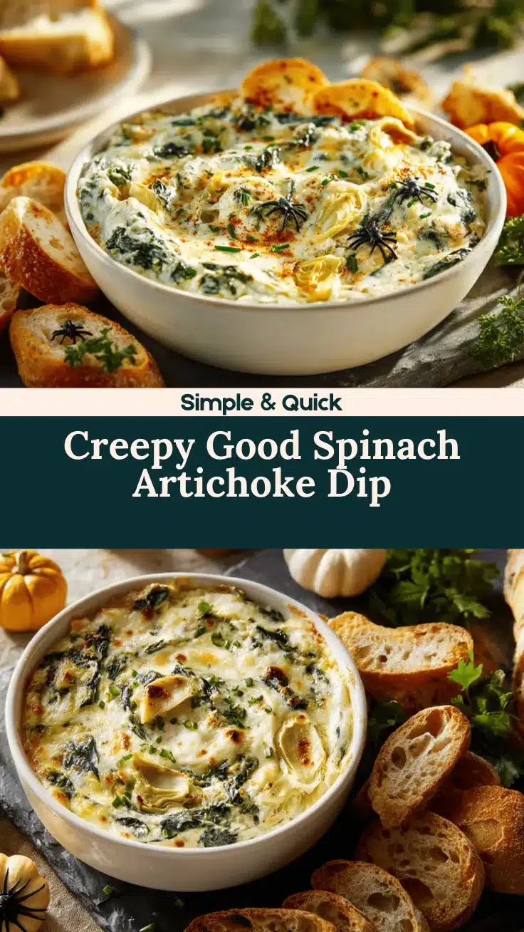 spooky spinach and artichoke dip recipe