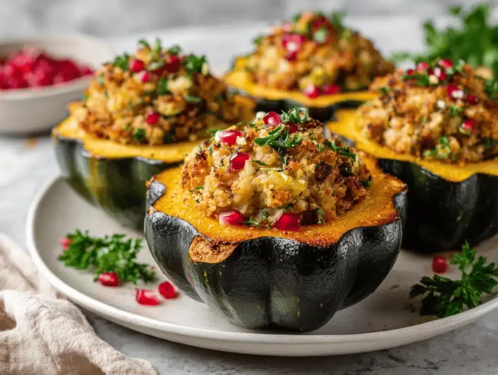 stuffed acorn squash with turkey - featured image