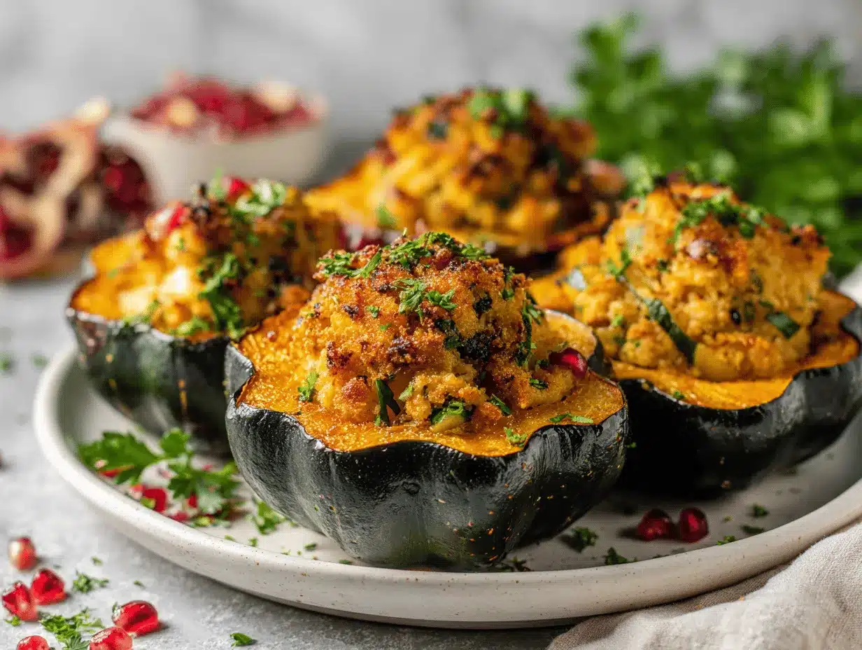 stuffed acorn squash with turkey preparation steps