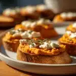 sweet potato and goat cheese crostini - featured image